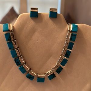 Sterling Silver & Turquoise Necklace & Earring Set